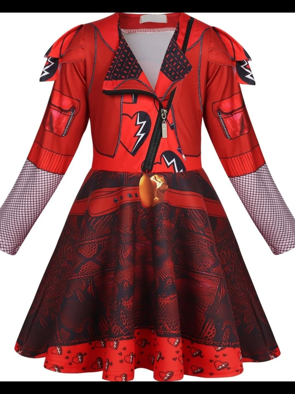 ​Disney Descendants 4 The Rise Of Red Costume Set w/ Wig & Gloves Girls Size 6/7